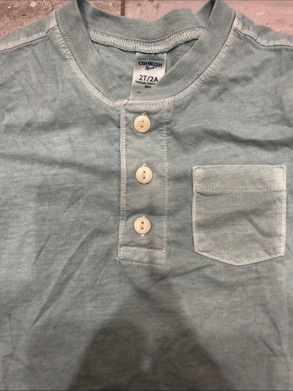 OshKosh B'gosh Mint Green Short-Sleeve Henley Tee